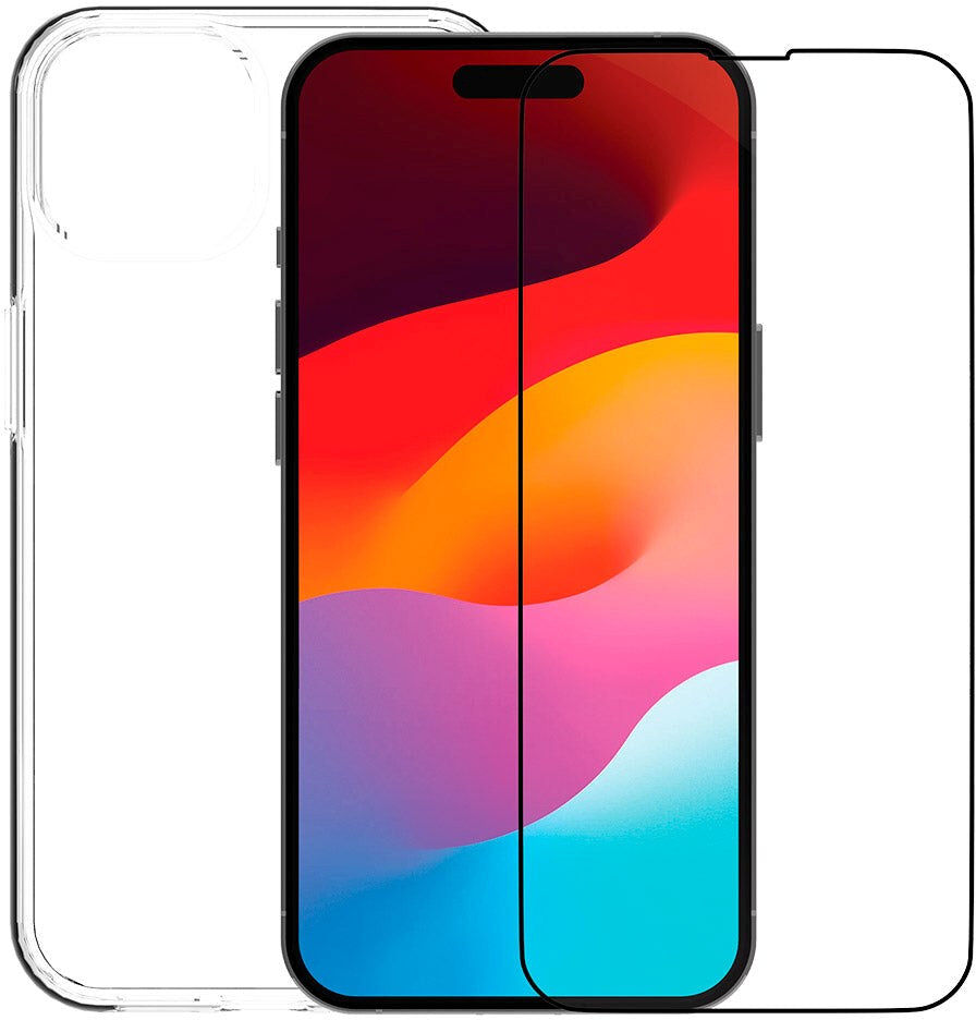 iPhone 15 dbramante1928 360 Protection Eco Bundle - Bagside Cover & Skærmbeskyttelse - Gennemsigtig / Sort Kant