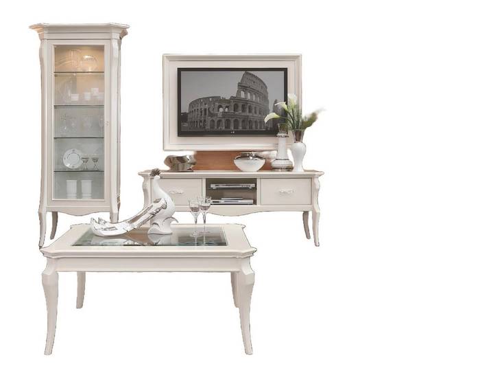 Xlmoebel Couchtisch Eleganter weißer Holztisch für das Wohnzimmer (Couchtisch), Hergestellt in Europa