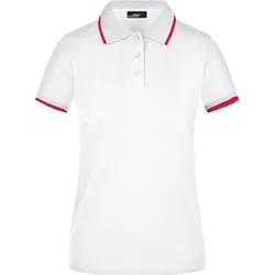 James & Nicholson Damen Piqué Polo Tipping JN934 white/red L