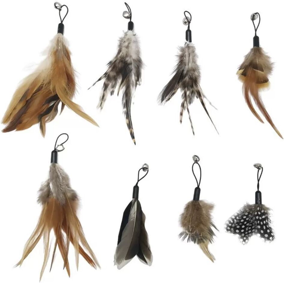 INF Ensemble de Têtes de Rechange pour Jouet à Plumes pour Chat - Recharges Interactives et Interchangeables