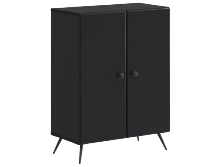 PUGYNBK 3-teiliges Badschrank-Set Breda schwarz Feuchtigkeitsbeständiges Holz, wendbare Türen, schlankes Design, offenes Regal