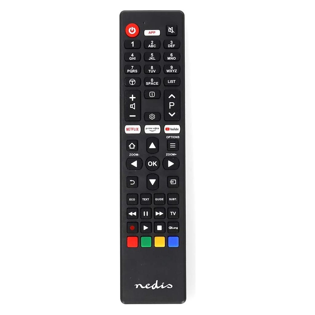 Nedis Ersatz Fernbedienung | Passend für: TCL/Thomson | Fest | 1 Gerät | Amazon Prime / Netflix Butt (Universal Fernbedienung, Infrarot) (TVRC45TCBK)