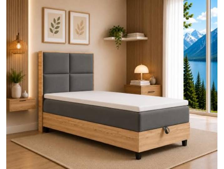Best For Home Trinity K-2 Boxspringbett 90x200 mit Bettkasten & Topper
