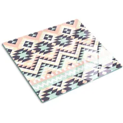 GLASPLATTE 60x52 cm Ethnisches Muster