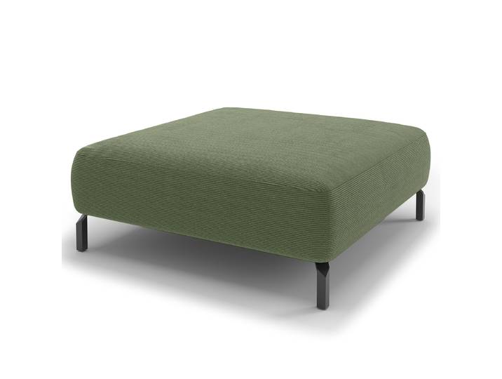 Polsterhocker 43cm Grün Feincordstoff Feena: Olivgrün