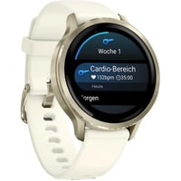 Venu 4 - 41 mm, Smartwatch Beige/Lunargold, Silikon-Armband in Bone