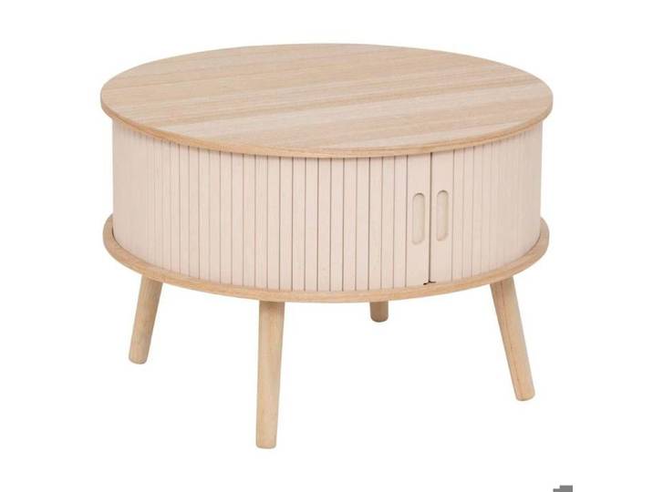 Table basse 2 portes  Nysos  beige 60x60x40 7cm - Atmosphera Créateur d'intérieur