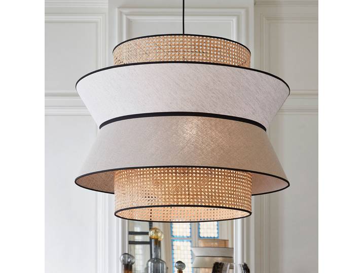 Suspension Singapour XXL nude - MARKET SET - Salon / séjour - Design - Tissu / textile - À ampoule unique