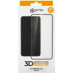 prio 10x 3D Displayschutzglas für Samsung S20 schwarz (Samsung Galaxy S20, Samsung Galaxy S20 5G), Smartphone Schutzfolie, Schwarz