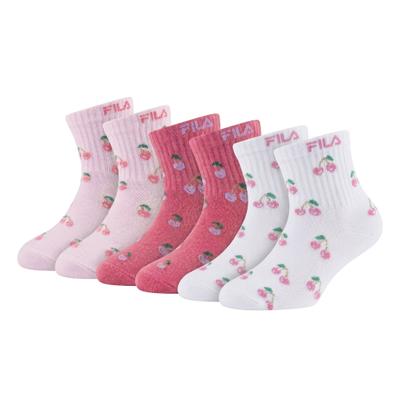 Sneakersocken FILA, Mädchen, Gr. 35-38, Sockengröße, lollipop, Baumwollmischung, Socken Sneakersocken, Cotton-Mix, Cherry-Design