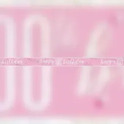 Banner rosa & silber Zahl 100