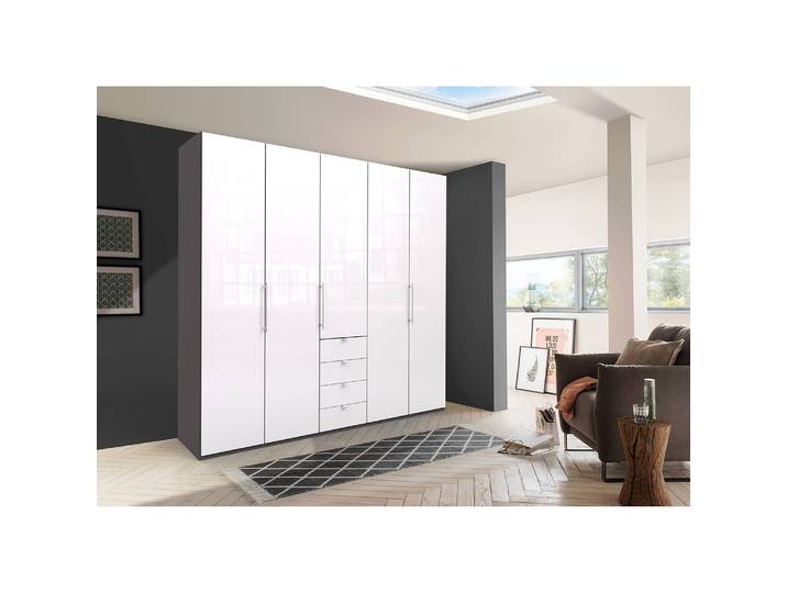 home24 Vouwdeurkast VI 236cm bruin/Havanna/wit glas