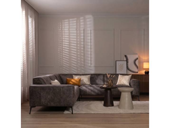 Bronx71 Ecksofa Vegas Samt anthrazit links/rechts
