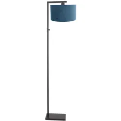 Stehleuchte Standlampe Wohnzimmerleuchte E27 Textil Velour blau schwarz matt