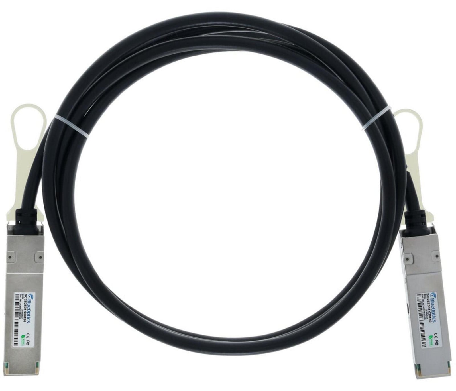 BlueOptics Compatibel Edge Core ET6402-DAC-2M BlueLAN QSFP direct aansluitkabel, 40GBASE-CR4, Ethernet/Infiniband QDR, 30AWG, 2 meter