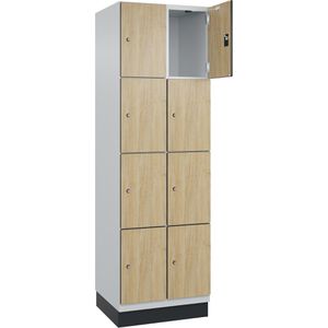 CP-Möbel Schließfachschrank Cambio, eiche, 8 Fächer, Stahl, 60 x 198cm, mit Zylinderschloss