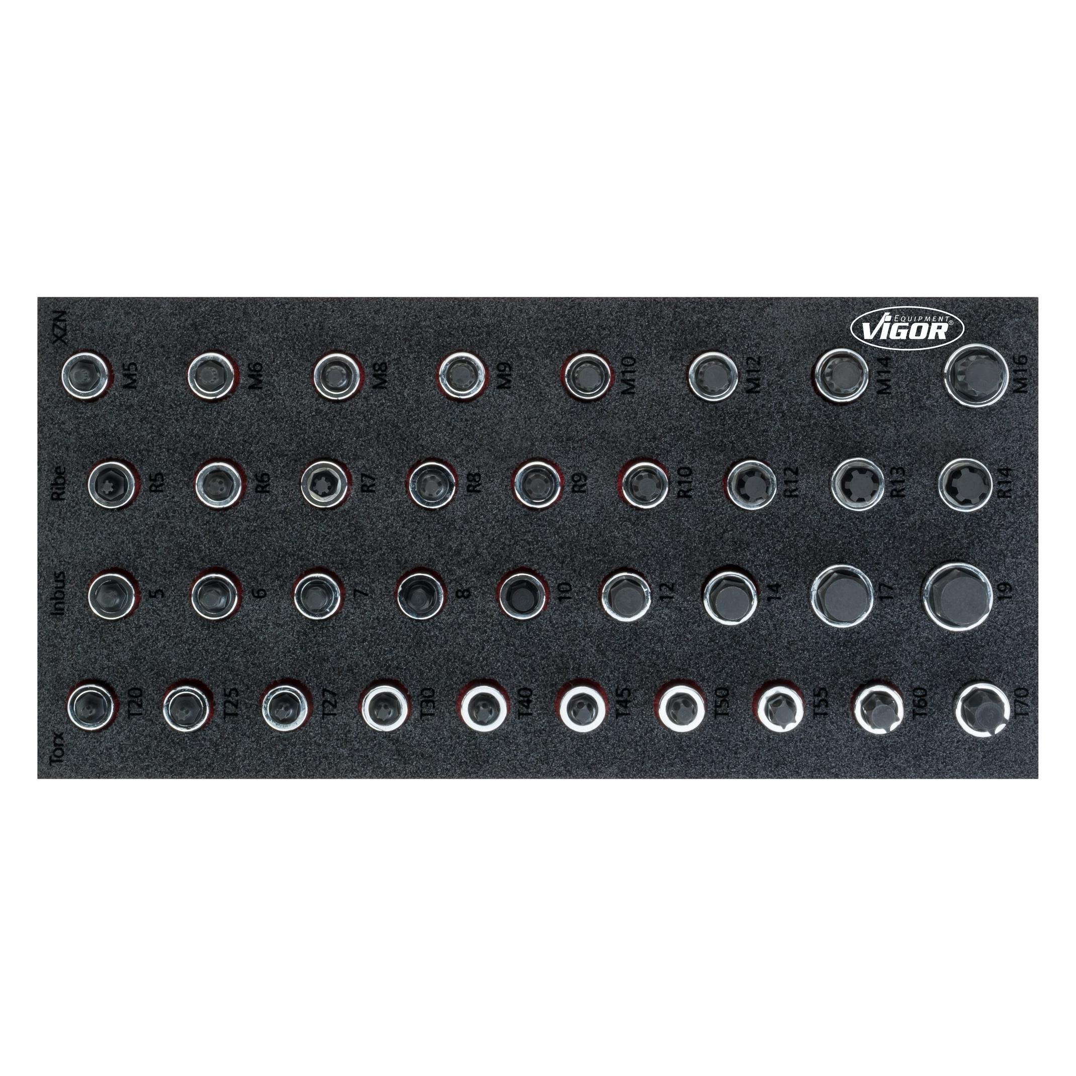 Vigor W-EINLAGE 1/3+ SCHRAUBENDREHER-EINSAETZE (V5099)