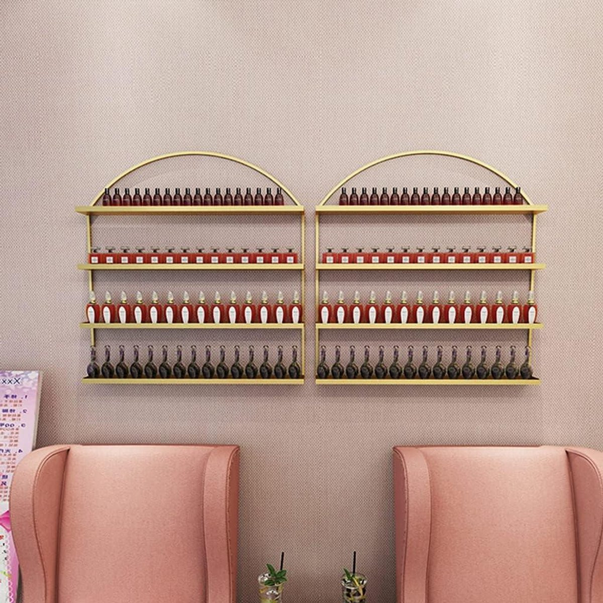 Goud Nagellak Opbergrek Wandmontage voor Schoonheidssalons