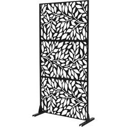METALL-SICHTSCHUTZ Firenze 90x180 cm Schwarz aus Stahl