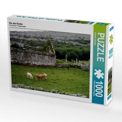 CALVENDO Puzzle Die alte Kirche | 1000 Teile Lege-Größe 64x48cm Foto-Puzzle für glückliche Stunden