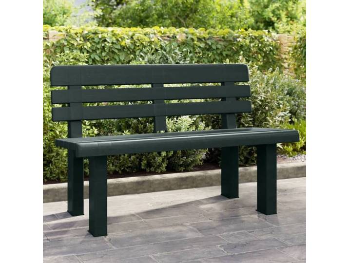 Banc de jardin vert-Banc d'extérieur 110x52x71 cm polypropylène