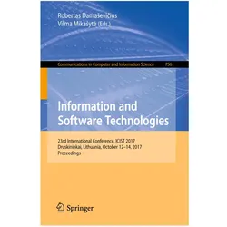 Information and Software Technologies, Fachbücher von Robertas Damasevicius, Vilma Mikasyt