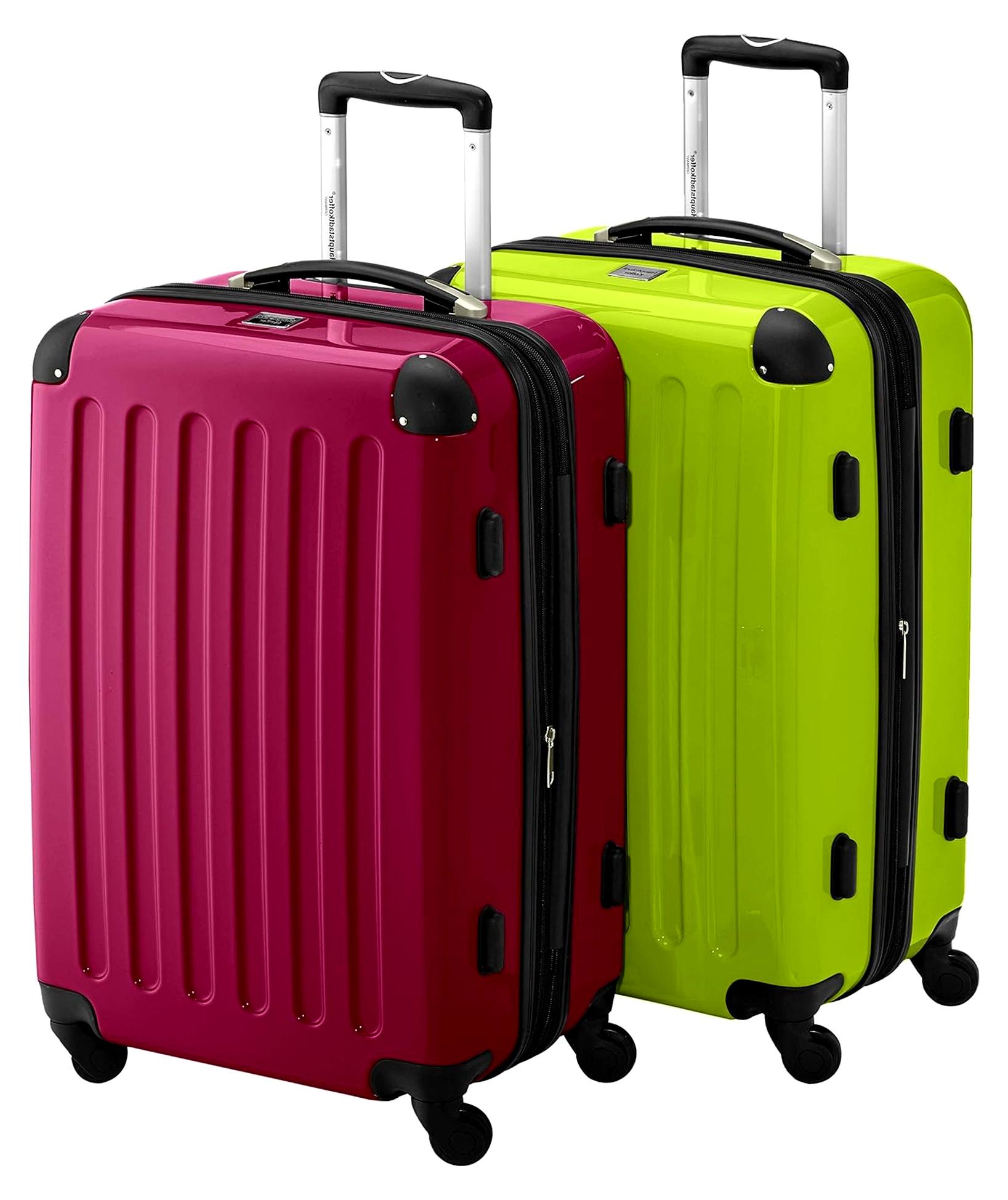 . 2er Hartschalen Kofferset . 2X 87 Liter . TSA (Magenta-apfelgrün)