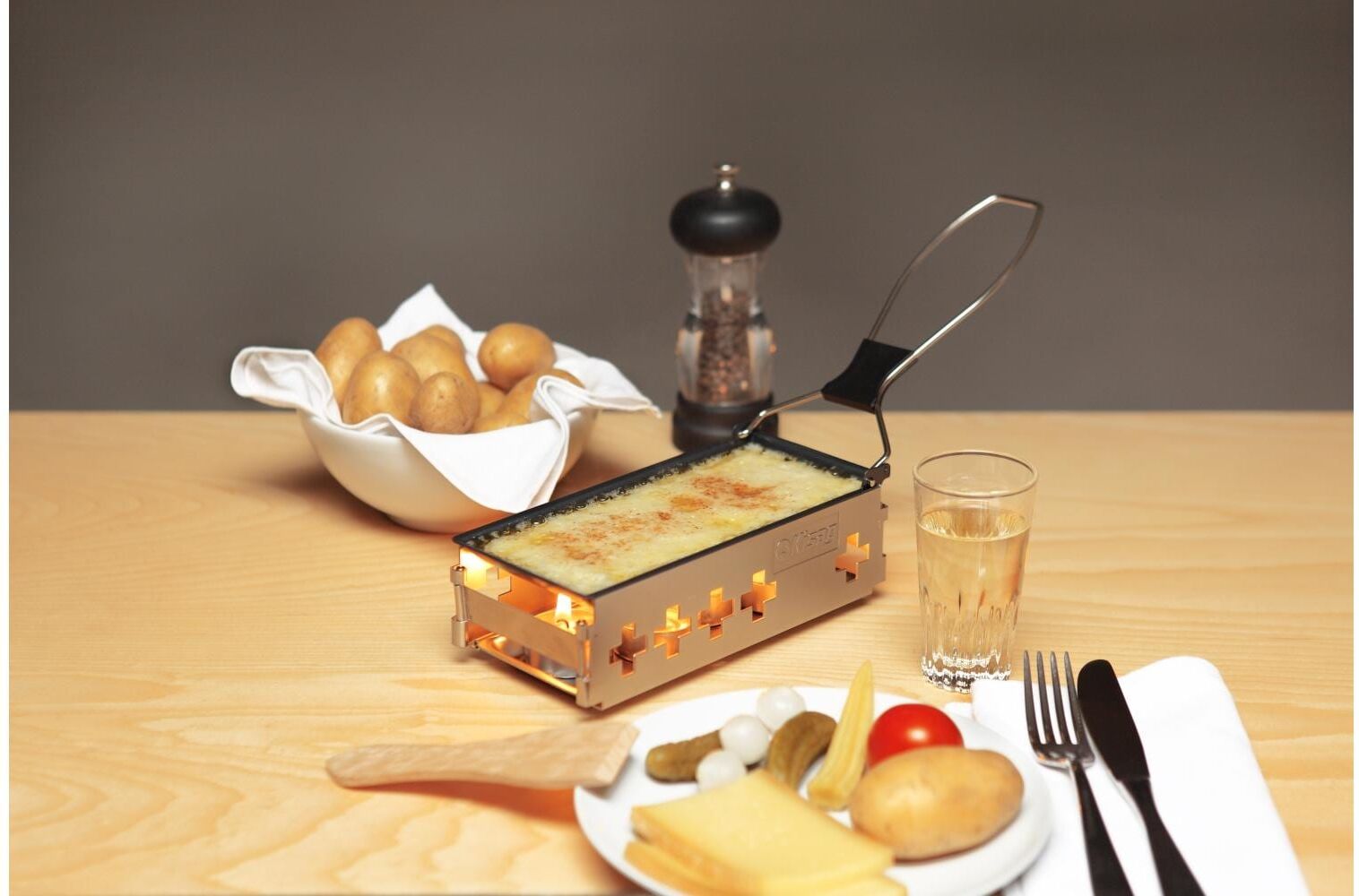 Raclette "Kisag Candle light to go", silber (silberfarben), Raclettes, Raclette silberfarben Einheitsgröße