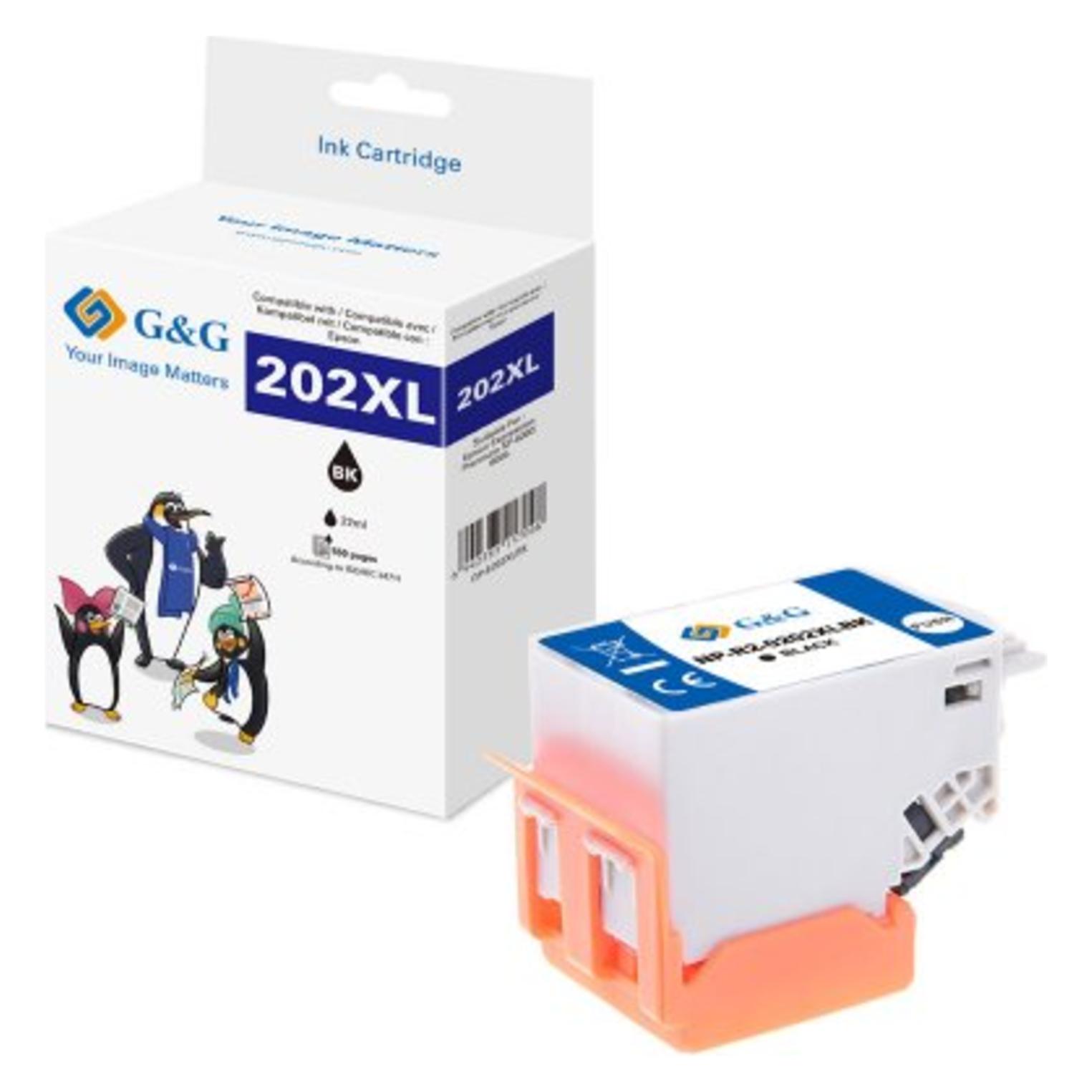 G&G XL-Druckerpatrone kompatibel mit EPSON 202XL BK (BK) (15175)