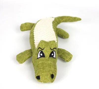 Happy Pet Pantry Interactive Squeaky Animal Plush Dog Toy For Chewing, Fetch & Play green