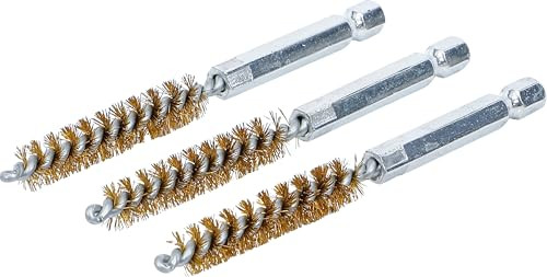 BGS 3078-9-M Messingborstel set van 3 stuks, 9 mm en 6,3 mm (1/4")