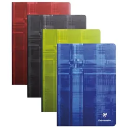 5x Clairefontaine, Heft + Block, Notizheft mit Leinenrücken (A5, Kariert, Weicher Einband)