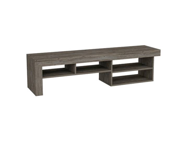 Mid.you Lowboard, Graphit, 4 Fächer, 160x40x38 cm, Wohnzimmer, Wohnwände, Lowboards