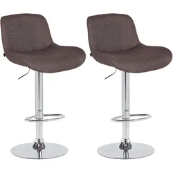 CLP 2er Set Barhocker Solon Chrom Stoff   Farbe: dunkelbraun, Material: Stoff