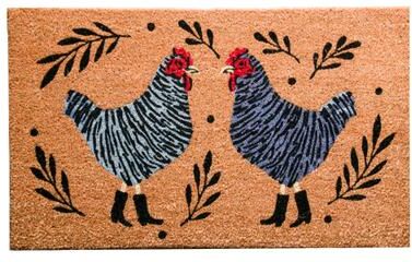 IH Casa Decor Coir Door Mat Roosters