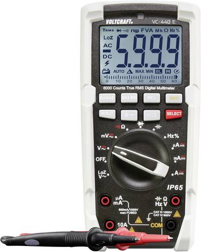 VOLTCRAFT VC-440 E Hand-Multimeter kalibriert (ISO) digital Strahlwassergeschützt (IP65) CAT III 1000 V, CAT IV 600V Anzeige