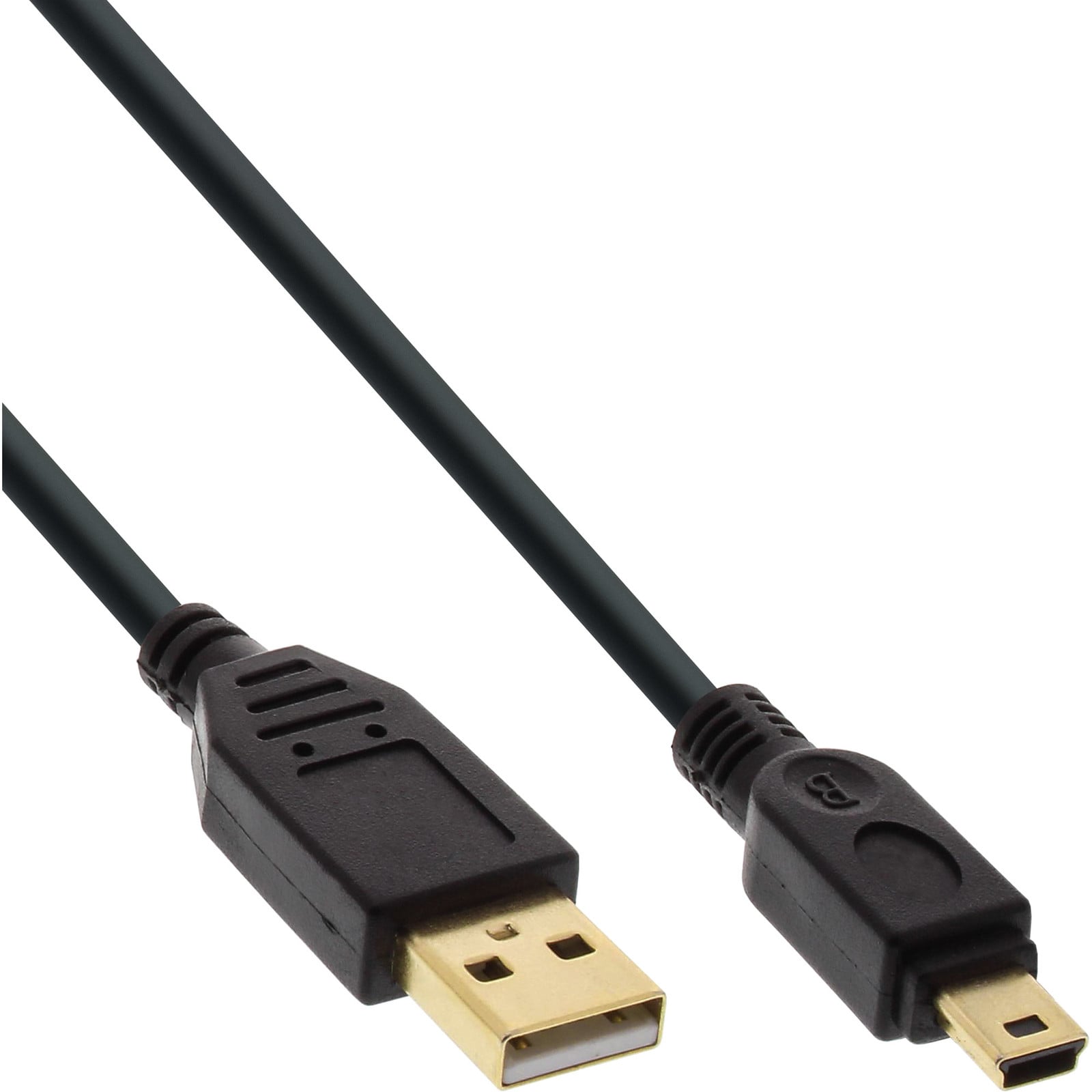 InLine USB 2.0 Mini-kabel met USB A en Mini ST 5-polige stekker, zwart, 5 meter
