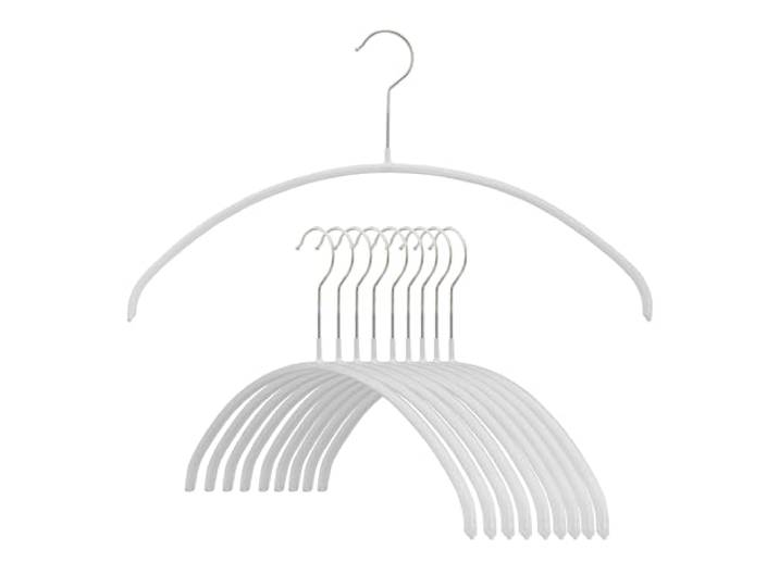 MAWA Narrow Petite Kleiderbügel, Kohlenstoffstahl Polyvinylchlorid (PVC), Weiss/opulenter Garten, 10 PCS