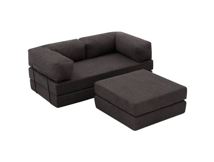 Bettsofa Foldbar Anthrazit Fabric: 100 Prozent CHENILLE B 190 T 95 cm - Material: Fabric: 100% CHENILLE