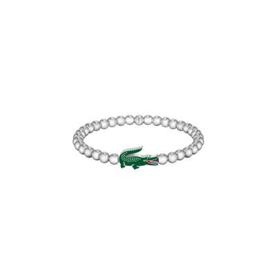 Armband LACOSTE "MATCHPOINT", silber (edelstahlfarben, grün, rot), Armbänder, Damen, Edelstahl, Armband, Emaille