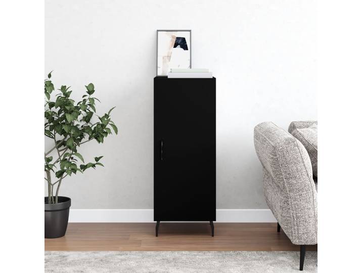 vidaXL Sideboard Schwarz 34,5x34x90 cm Holzwerkstoff