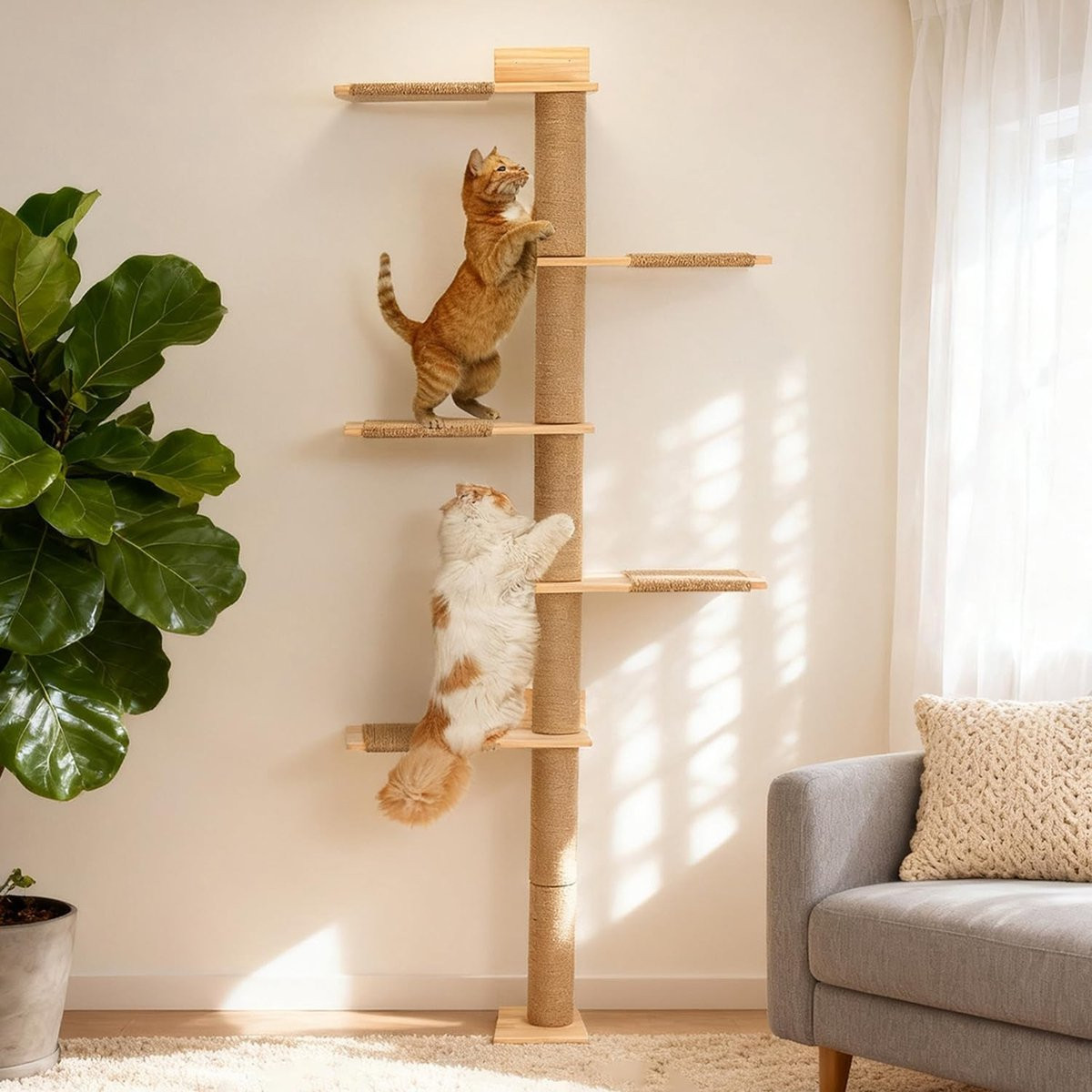 Horizontale plafondtoren voor optimale ruimtebenutting, decoratie en verlichting in huis