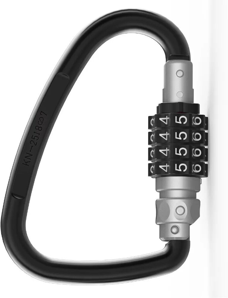 INF Multifunktionales Karabiner-Zahlenschloss - Rücksetzbares Passwort für Fahrräder, Helme und Sicherheit Grau