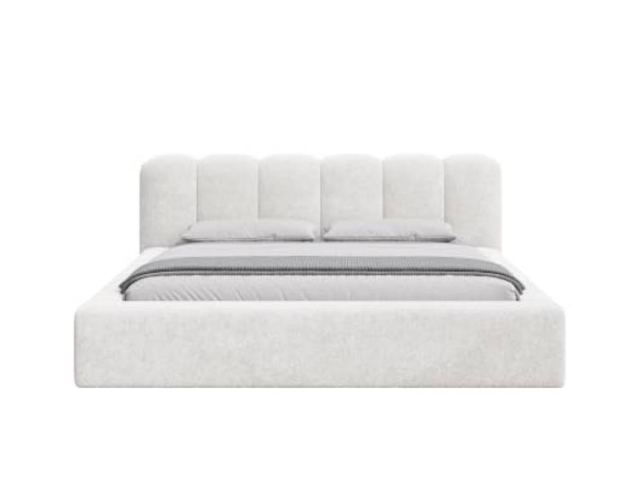 Chilly. Möbel Design Bett Capri - Komfort Polsterbett mit Bettkasten, Metallrahmen, Stauraum und gepolstertem Kopfteil - 200x200 cm - Monte Weiß