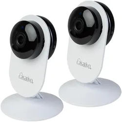 Casativo 2er-Set Hochauflösende Full-HD-IP-Überwachungskamera mit, Nachtsicht, Bewegungserkennung (1920 x 1080 Pixels), Netzwerkkamera, Weiss