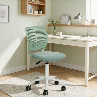 FurnitureR Homy Casa Kids' Adjustable Height Swivel Desk Chair with Padded Seat, Rolling Wheels and Metal Base