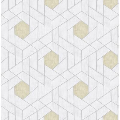 Scott Living Granada Silver Geometric Wallpaper