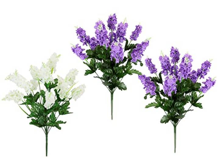 Künstlicher Fliederbusch Blumen Kunstblumen Flieder Strauß Hochzeitsdeko Deko Plastikblumen Dekoblumen Unechte Kunstpflanzen Frühling Dekoration Glyzinien Wisteria Blauregen für Hochzeit Dekoration