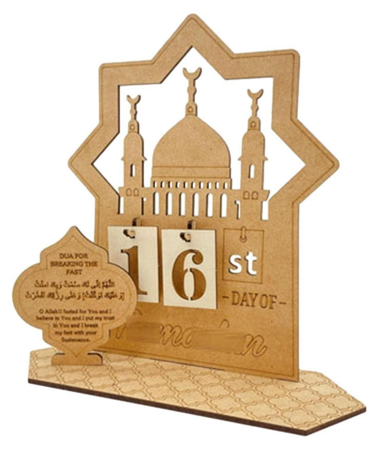 NSXIN Houten Ramadan Adventskalender Eid Mubarak Decoratie voor 30 Dagen