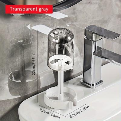 Uplifted Trends Hygienic Wall Mounted Toothbrush Holder With Dust Cover And Automatic Toothpaste Dispenser gray